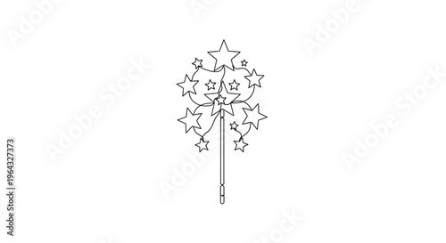Sparkling Star Wand, Magical Wand, Celebration, Fantasy, Wishes, Party, Design Element