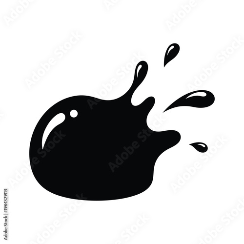 Black ink splash on white background