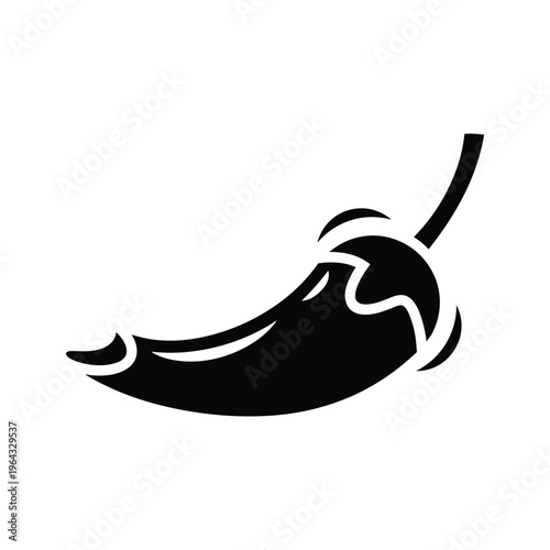 Black Chili Pepper Silhouette Icon
