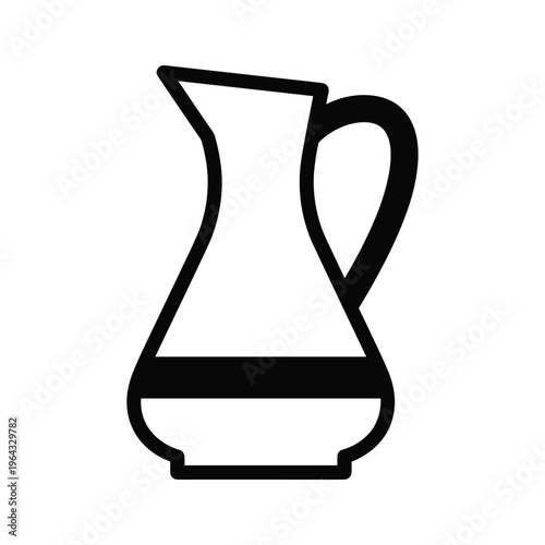 Simple Black and White Icon of a Pitcher or Jug