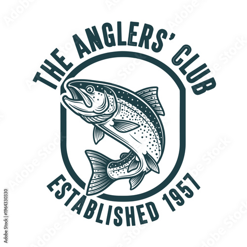 The Anglers Club Established 1957 Emblem with Trout.