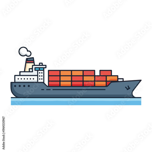 cargo ship with containers on deck sailing through calm waters