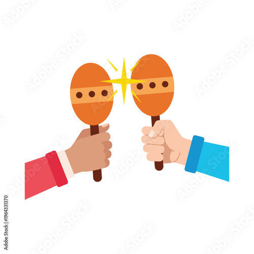 Hands Clashing Maracas with Starburst