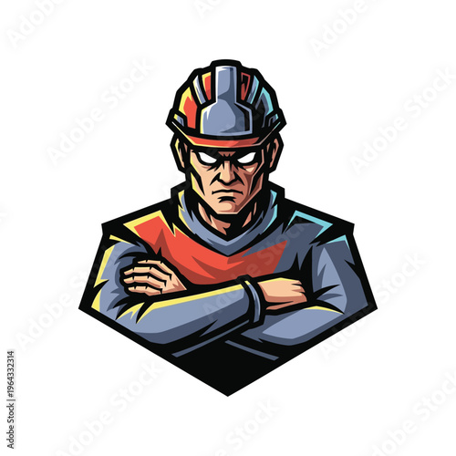 Man wearing racing helmet and goggles.