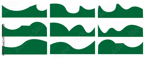 Dividers Shapes for Website Pictogram Set. Curve Lines, Drop abstract design separator header and border for website and app,Eps10.