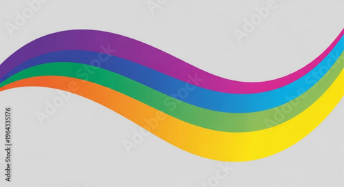 Rainbow colored wavy design element.