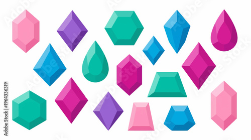 A vibrant collection of colorful faceted gemstones and jewels in various shapes and hues.