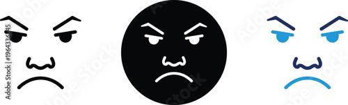 A collection of emoticon faces with various expressions and colors