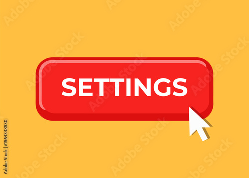 Settings button with click
Vector red click button on an orange background