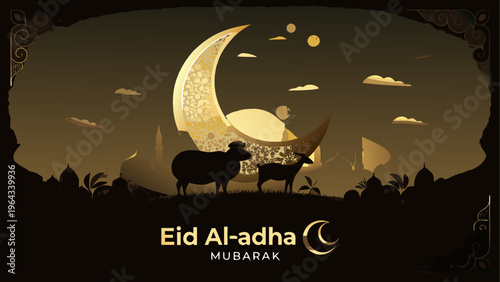 Moonlit silhouette of a crescent moon over a dark, textured night sky