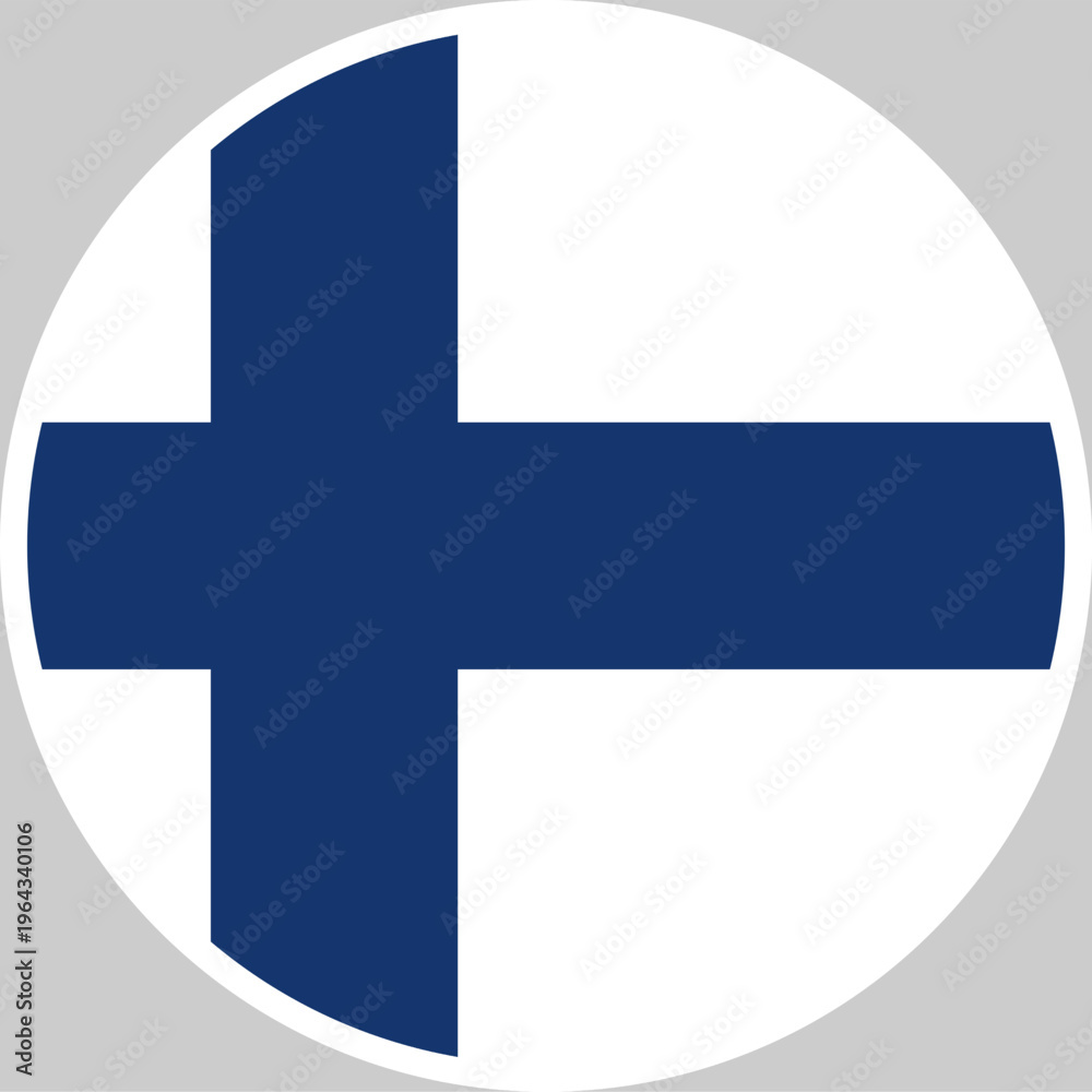 Naklejka premium Finland National Flag Vector Illustration in Circle Shape, High Quality Design