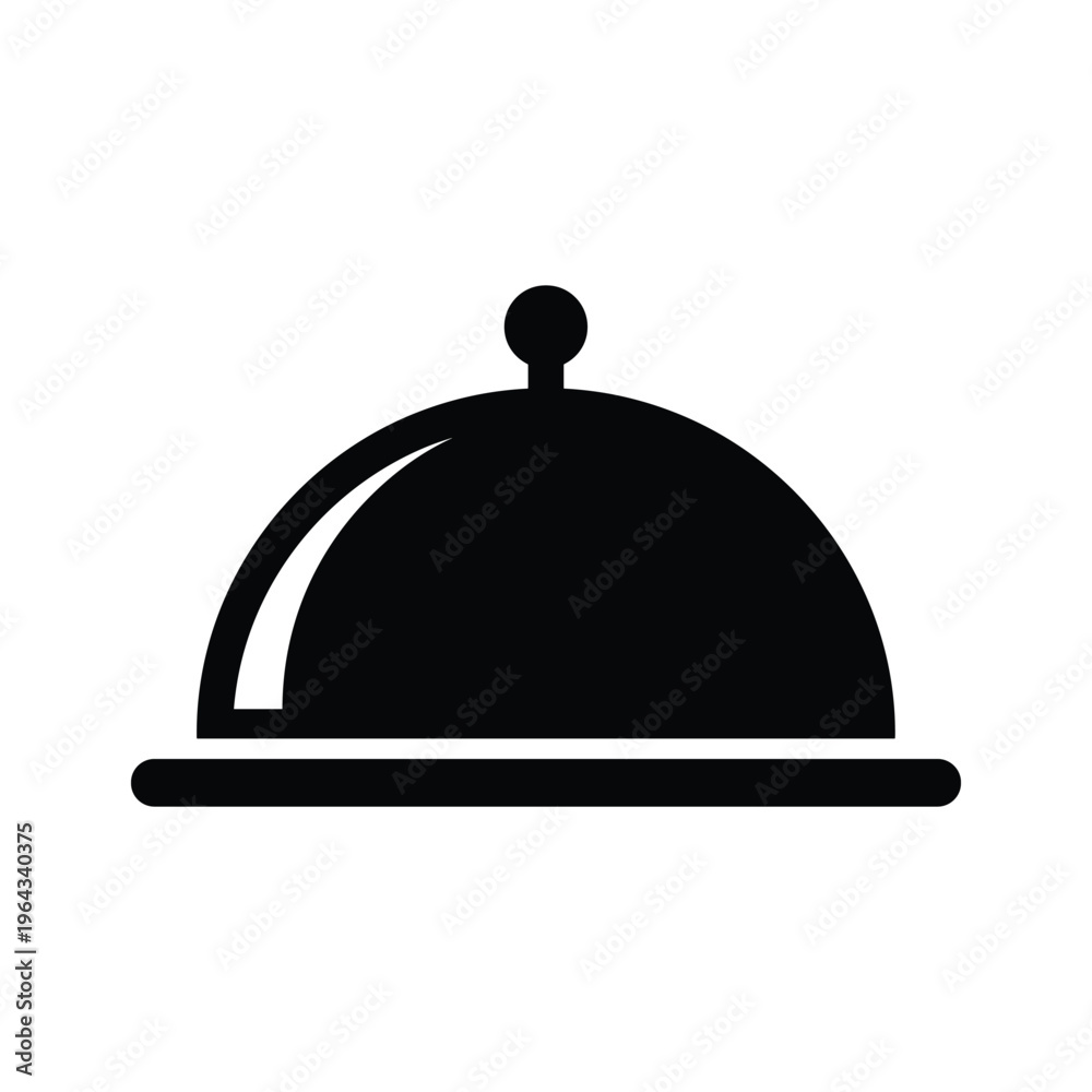 Fototapeta premium Black Food Cloche Icon