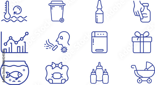 Blue line of baby and parenting related 1