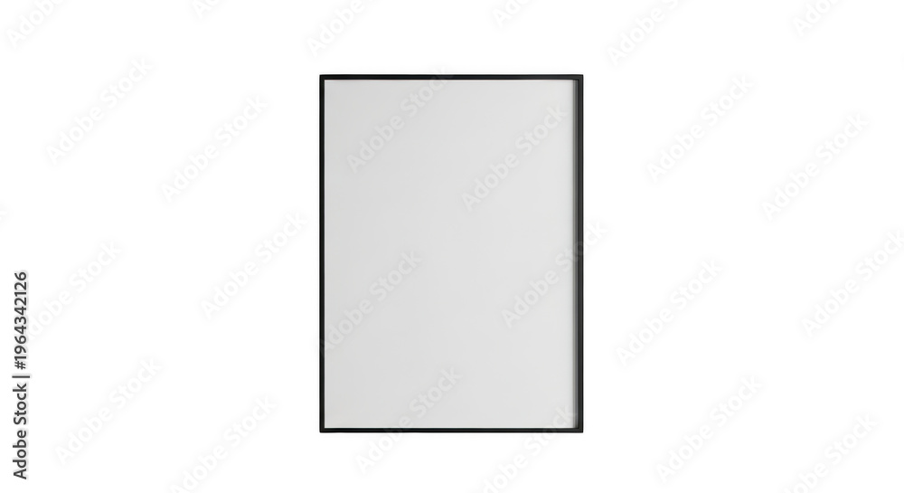 Fototapeta premium A plain, empty grey square frame with subtle borders isolated on transparent background,png