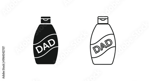 Dad father's day beer bottle illustration Vector