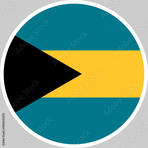 Free Download Bahamas National Flag Vector Illustration in Circle Shape, High Quality Design - GFXLoad