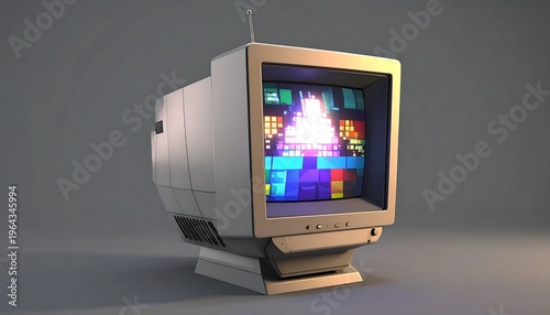 Retro Television Displaying Color Bars - A Nostalgic Technology Relic.