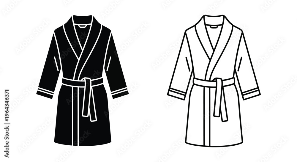 Naklejka premium Black and white robes with belt Vector