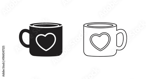 Heart design mugs Vector
