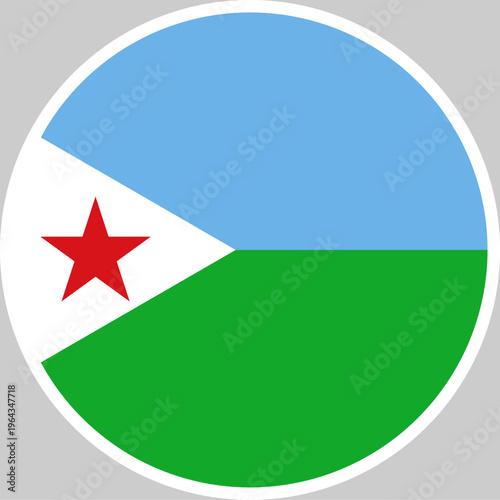 Free Download Djibouti National Flag Vector Illustration in Circle Shape, High Quality Design - GFXLoad