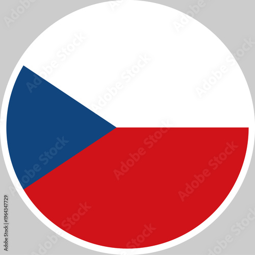 Czech Republic National Flag Vector Illustration in Circle Shape, High Quality Design
