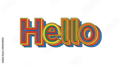 Colorful Hello Text Graphic Design.