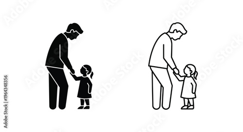 Father and daughter moments Vector