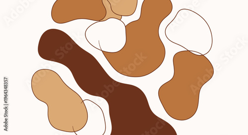 Brown and beige abstract shapes.