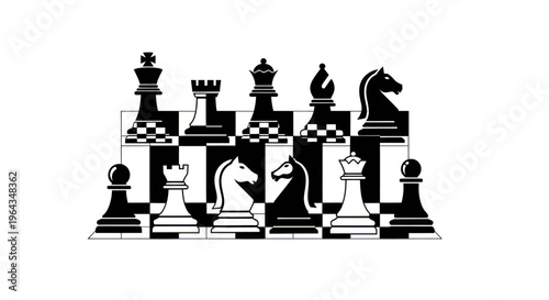 Chess Pieces on a Board Game.