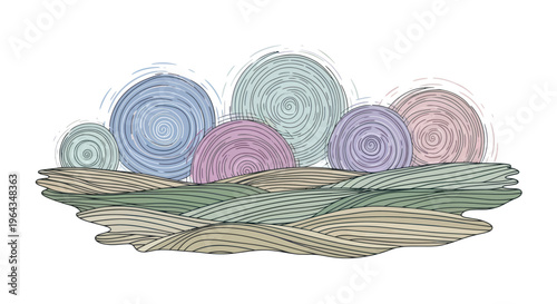 Colorful Swirly Decorative Paper Craft.