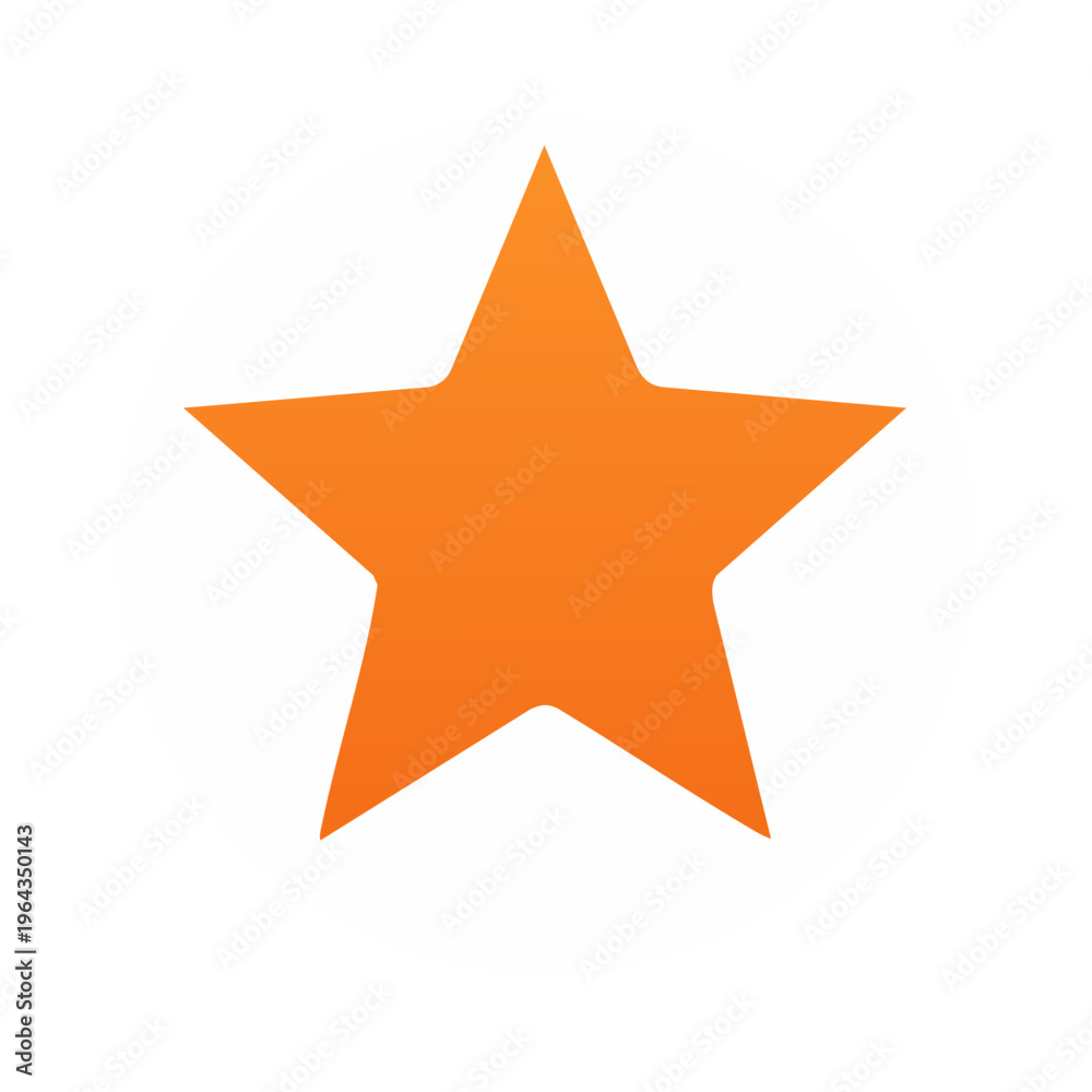 Obraz premium Bright orange five point star symbol inside a circular outline on white background