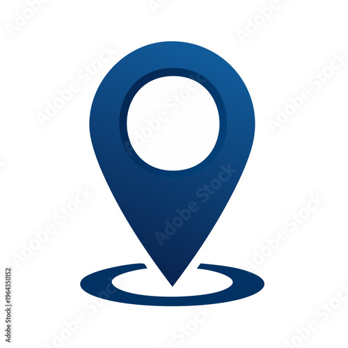 Blue location pin marker icon with concentric rings indicating a point on a map