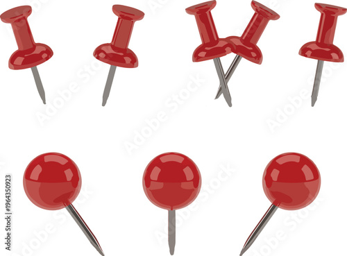 push pin isolated on white