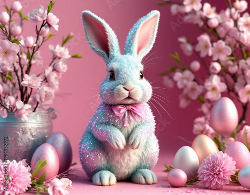 easter bunny and easter eggs