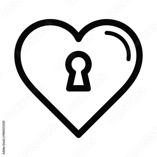 A heart with a keyhole in the center