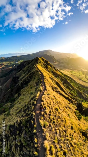 Ridge Hike at Sunrise - A Stunning Mountain Landscape.