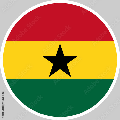 Ghana National Flag Vector Illustration in Circle Shape, High Quality Design Free Download Ghana National Flag Vector Illustration in Circle Shape, High Quality Design - GFXLoad