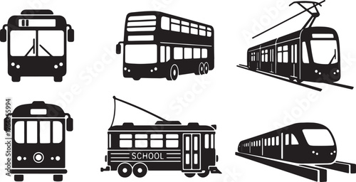 Black Solid Automotive Parts and Engine Silhouettes Set