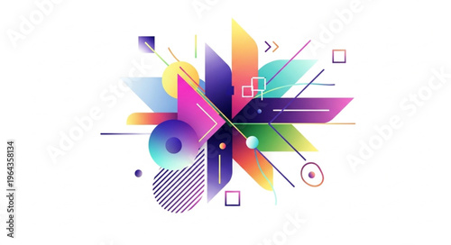 Vibrant colorful geometric shapes.