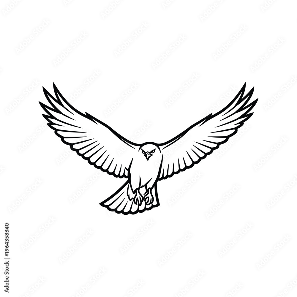 Obraz premium Bird Flying with Spread Wings.