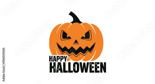 Halloween pumpkin with carved face.