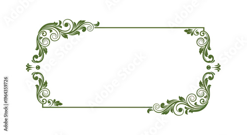 Green decorative border frame design element.