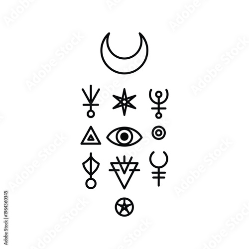 Collection of various occult symbols.