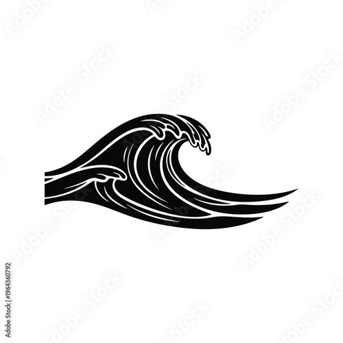 Black wave ocean surf crest.