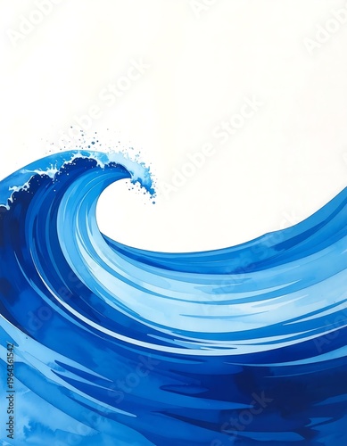 Dynamic Ocean Wave - A Study in Blue Tones and Fluid Motion.