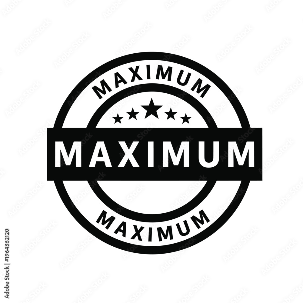 Fototapeta premium Illustration of vector maximum stamp logo with stars