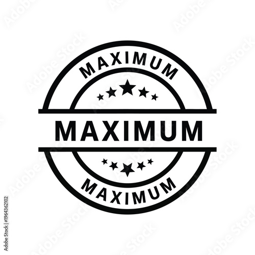 Illustration of vector maximum stamp seal with stars