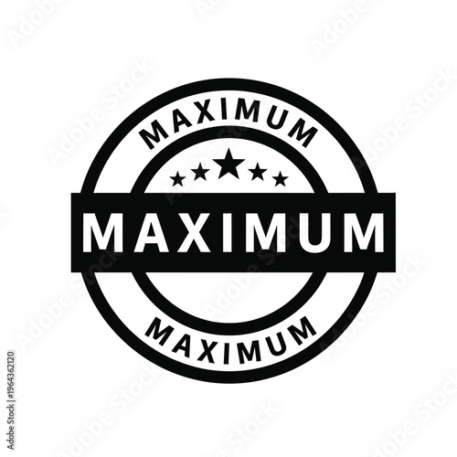 Illustration of vector maximum stamp logo with stars