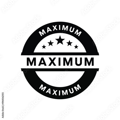 Illustration of vector maximum stamp logo with stars