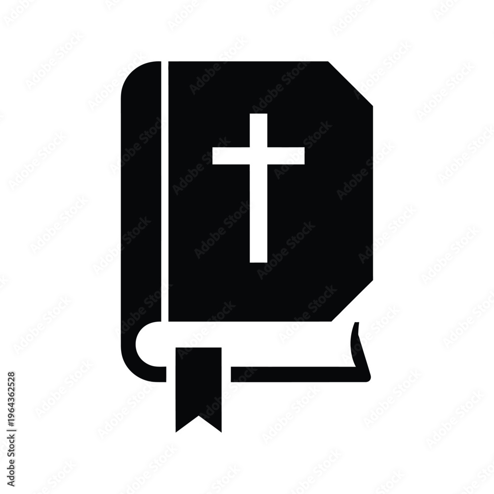 Fototapeta premium Illustration of vector bible book with cross symbol
